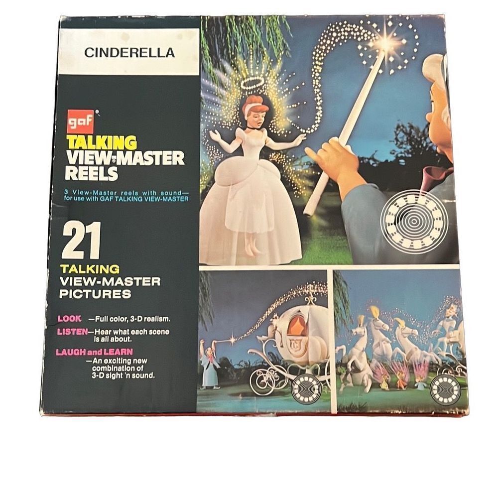 Vintage Talking View-Master Disney Cinderella Reels in Box